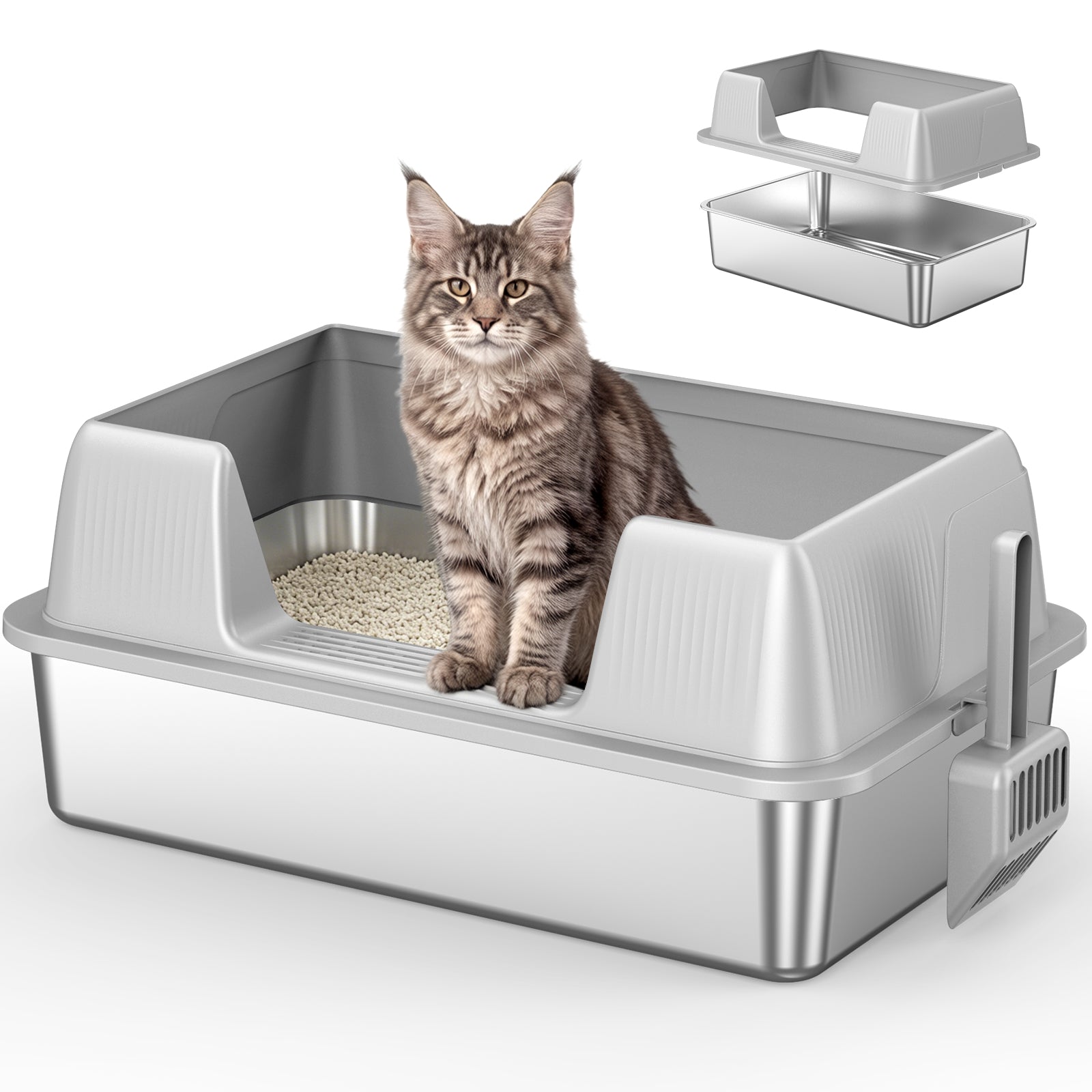 Stainless Steel Litter Box F2