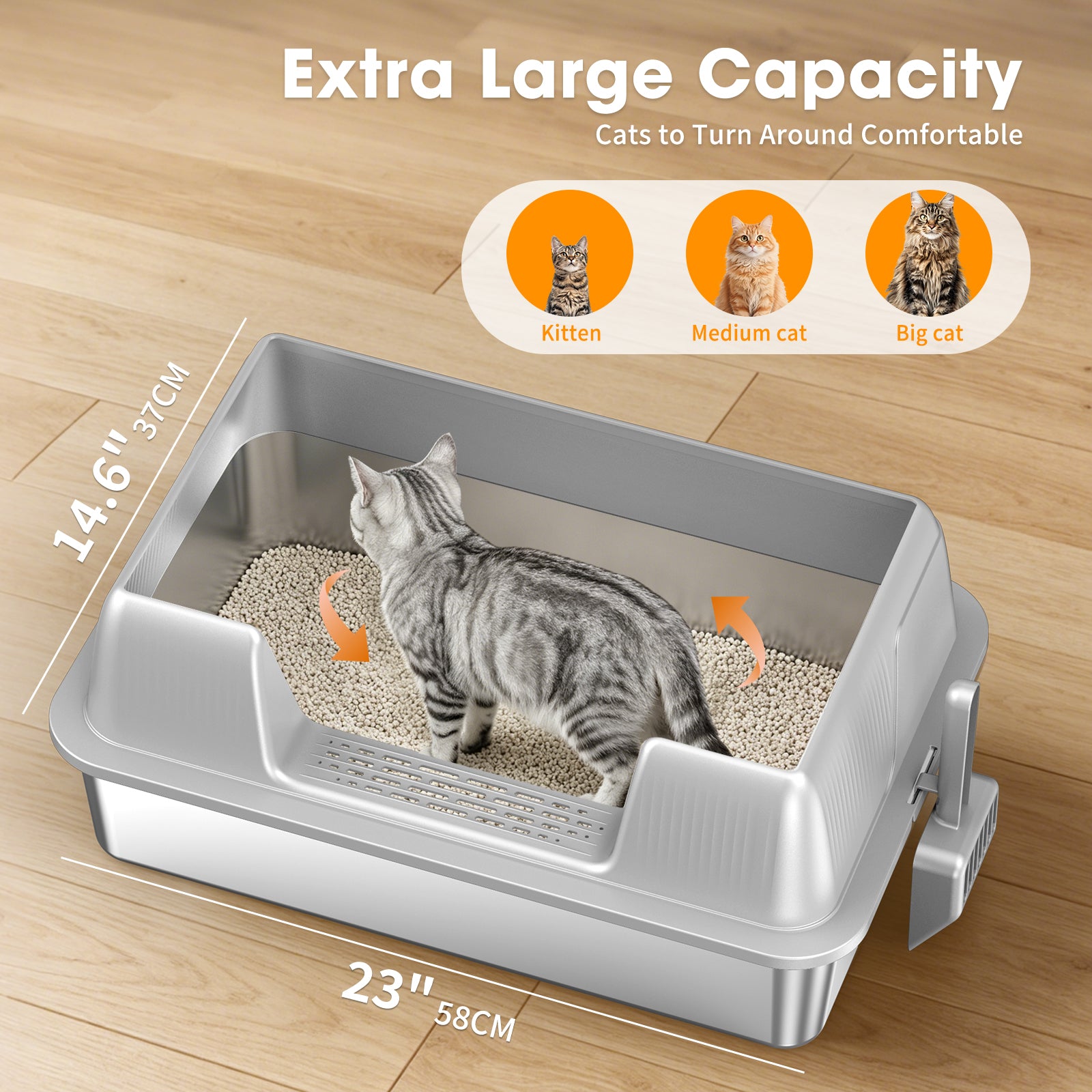 Stainless Steel Litter Box F2