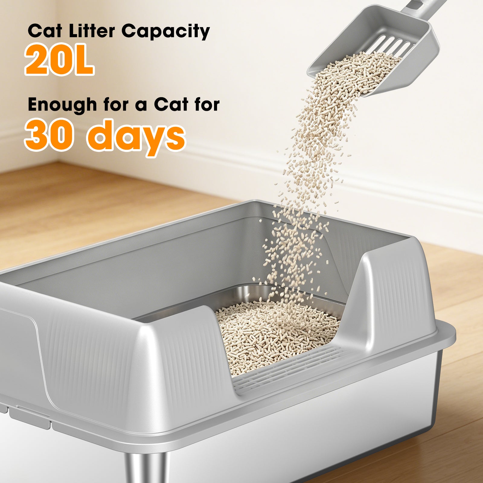 Stainless Steel Litter Box F2
