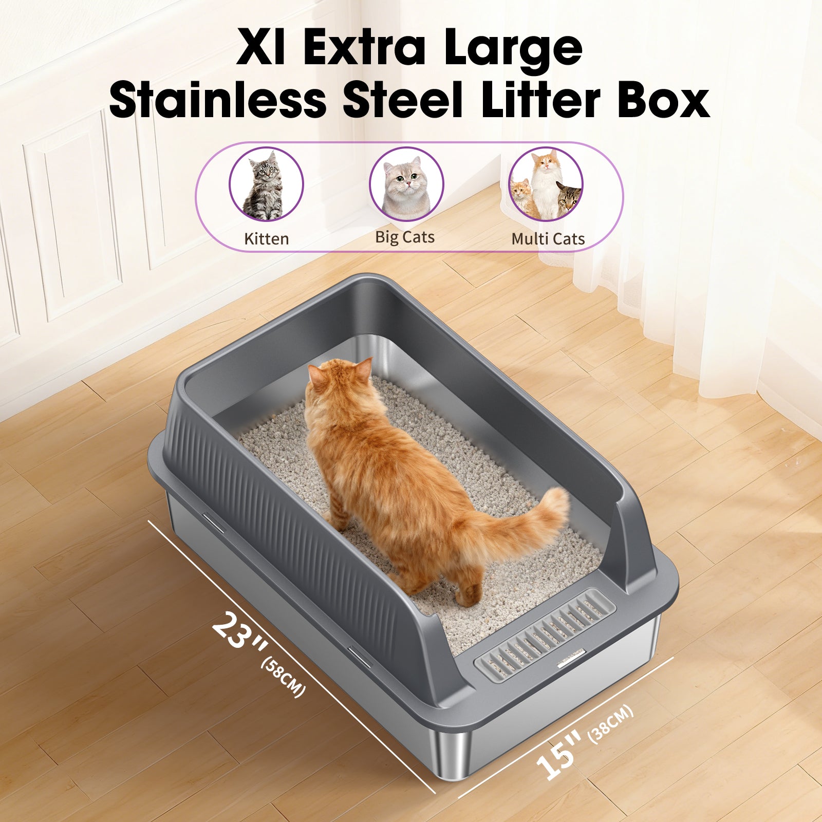 Stainless Steel Litter Box F