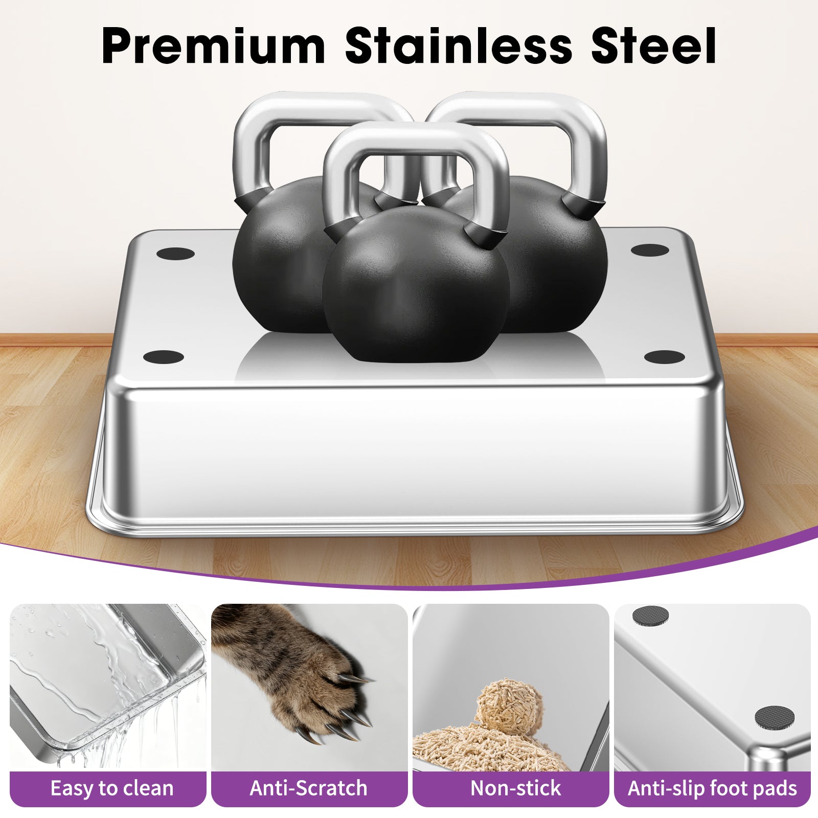 Stainless Steel Litter Box F