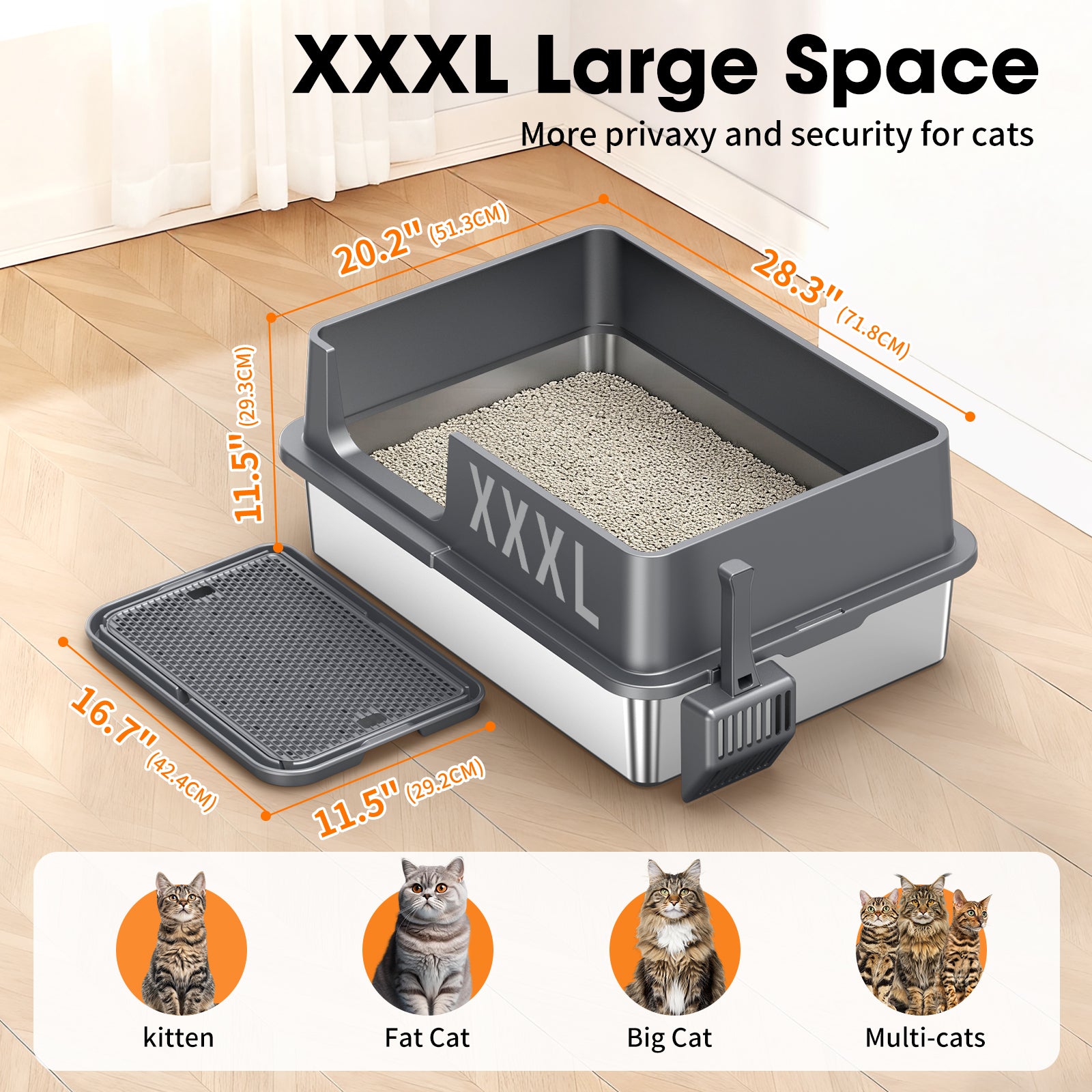 Stainless Steel Litter Box G2