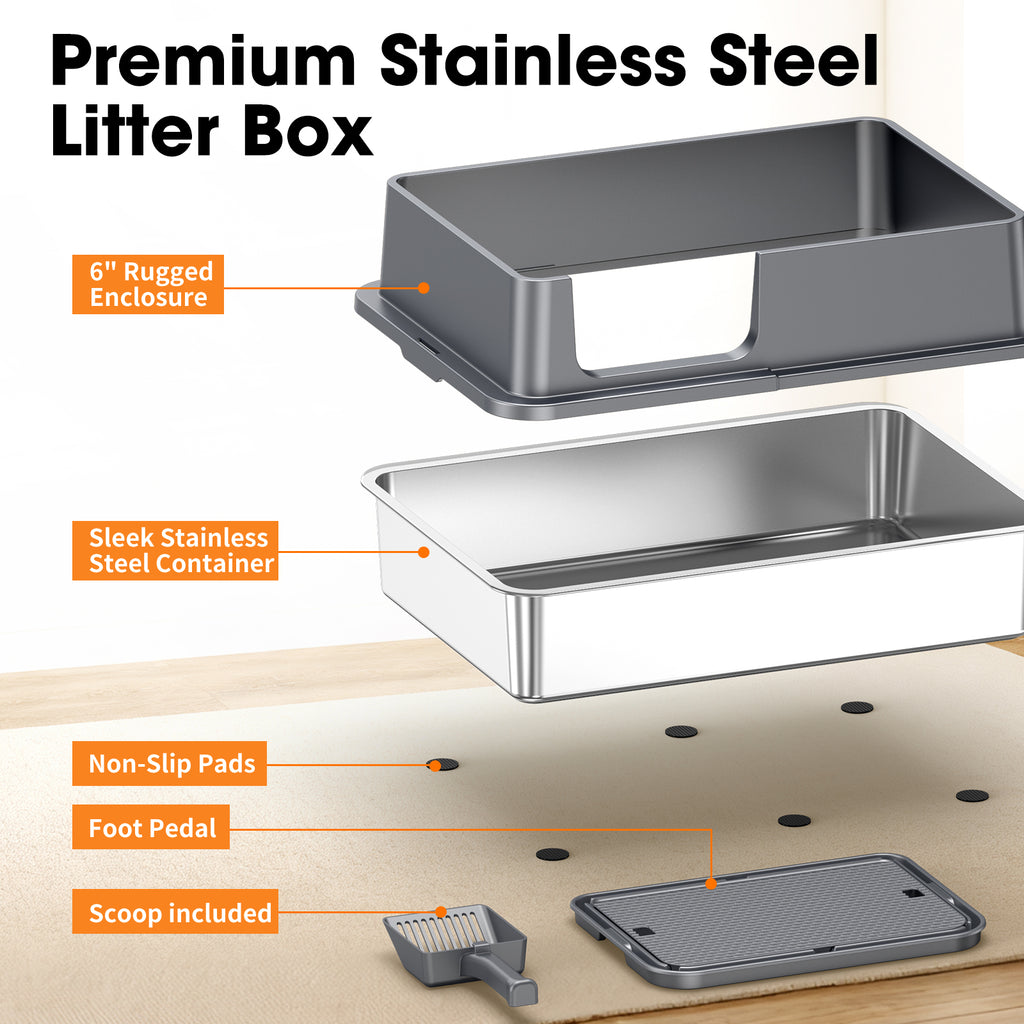 Stainless Steel Litter Box G2