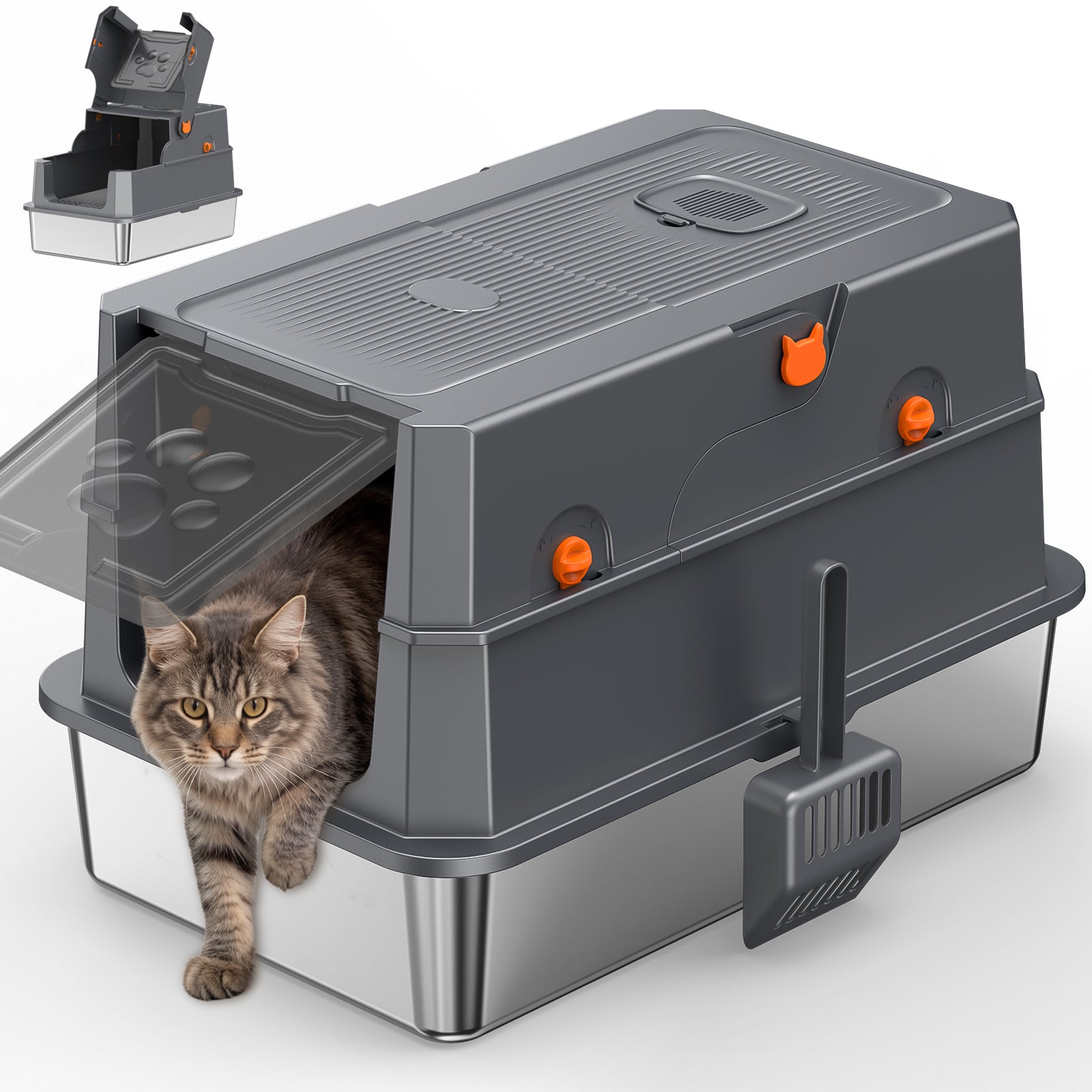 Stainless Steel Litter Box Q6