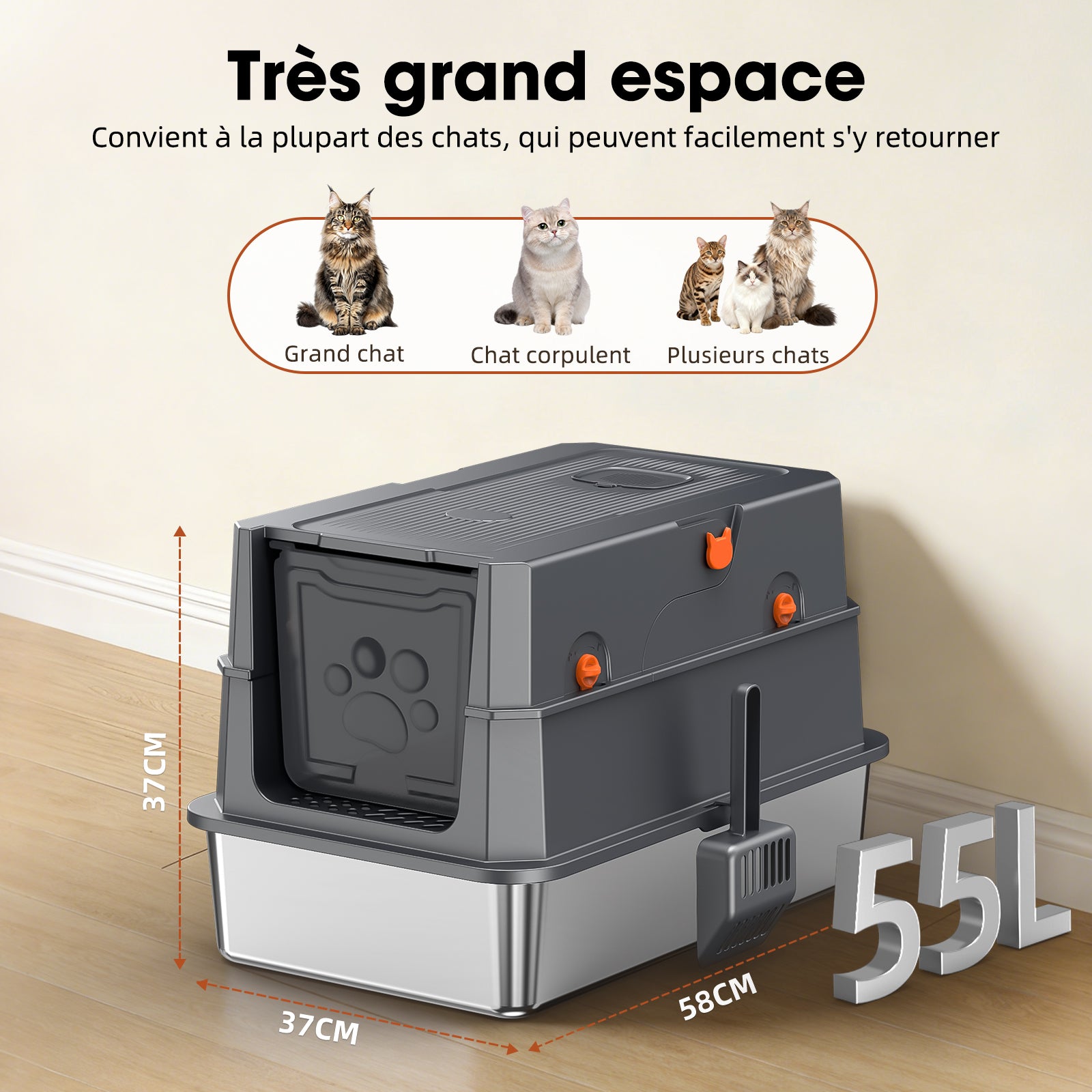 Stainless Steel Litter Box Q6