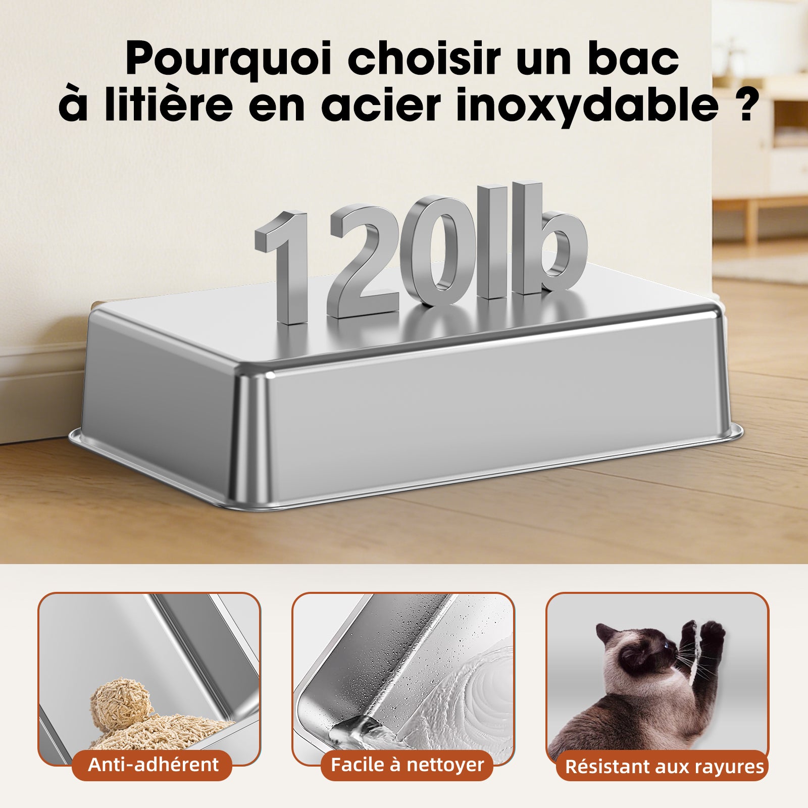 Stainless Steel Litter Box Q6
