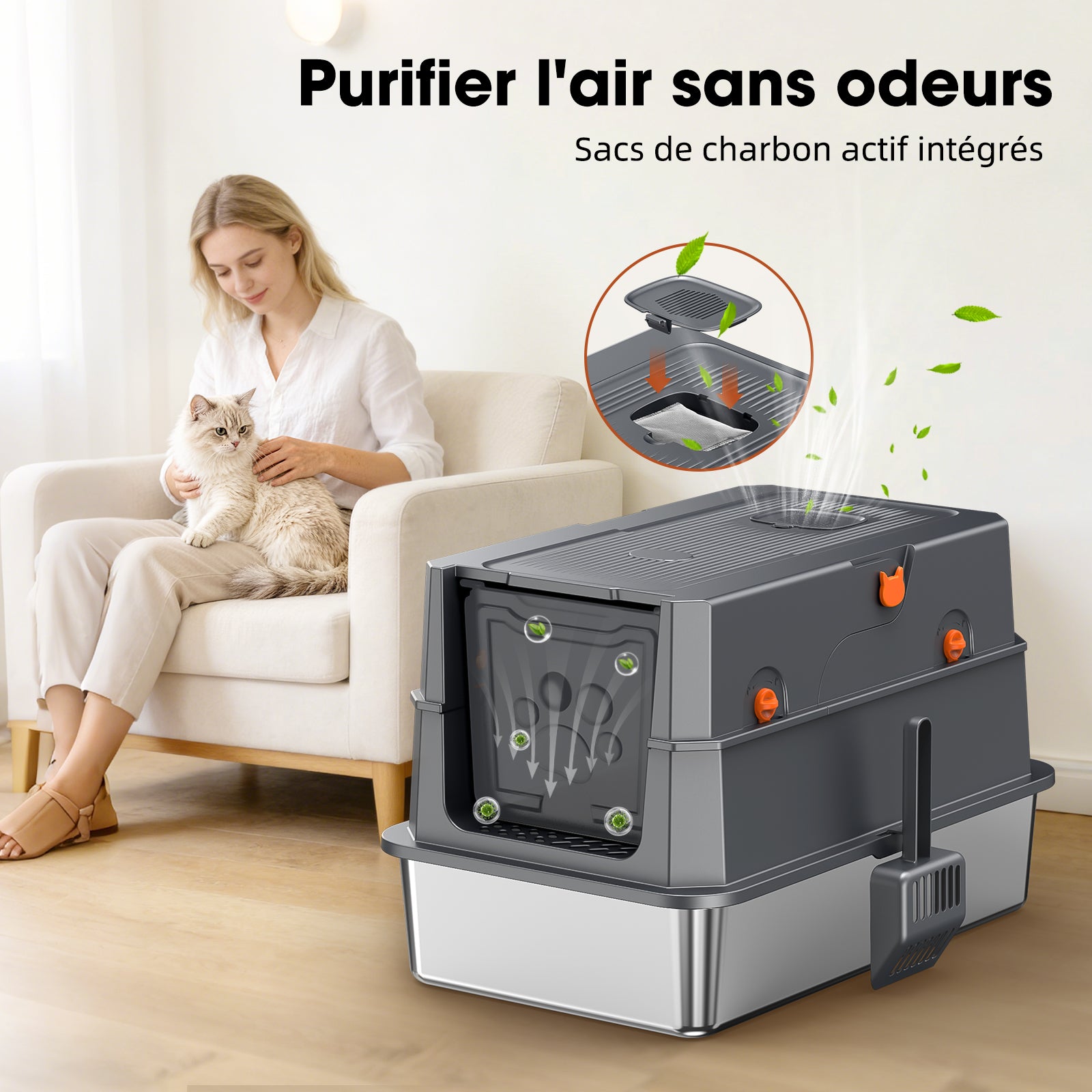 Stainless Steel Litter Box Q6