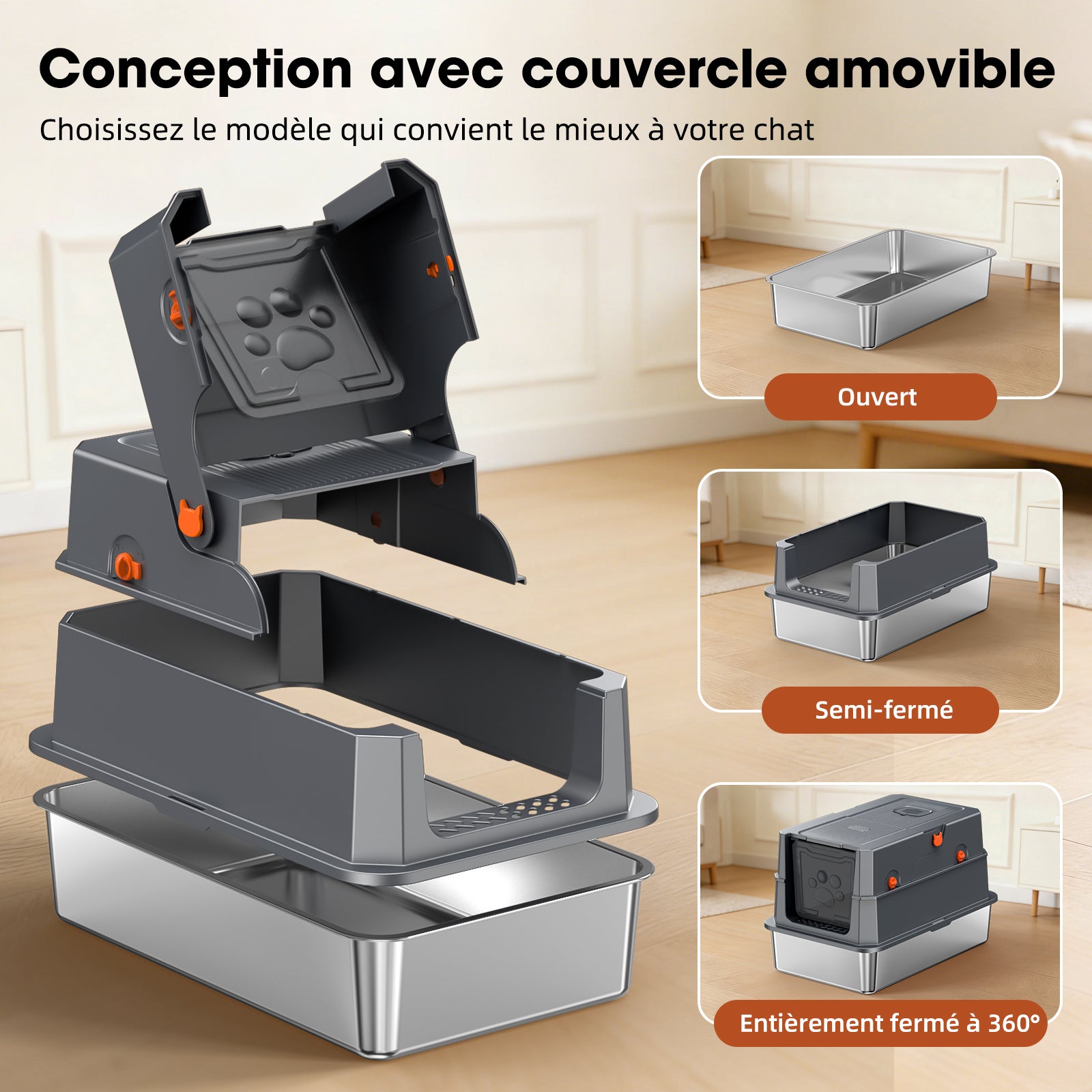 Stainless Steel Litter Box Q6