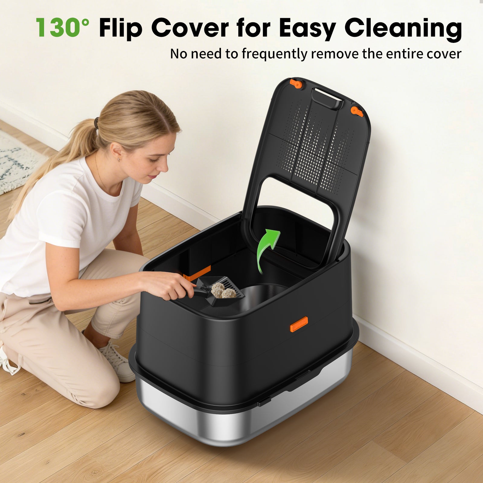 Enclosed Stainless Steel Litter Box V