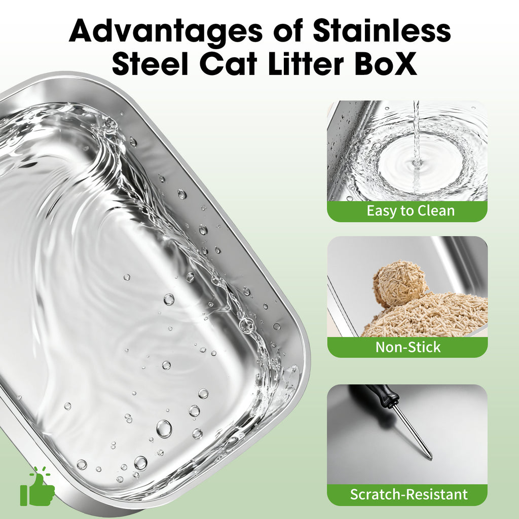 Enclosed Stainless Steel Litter Box V