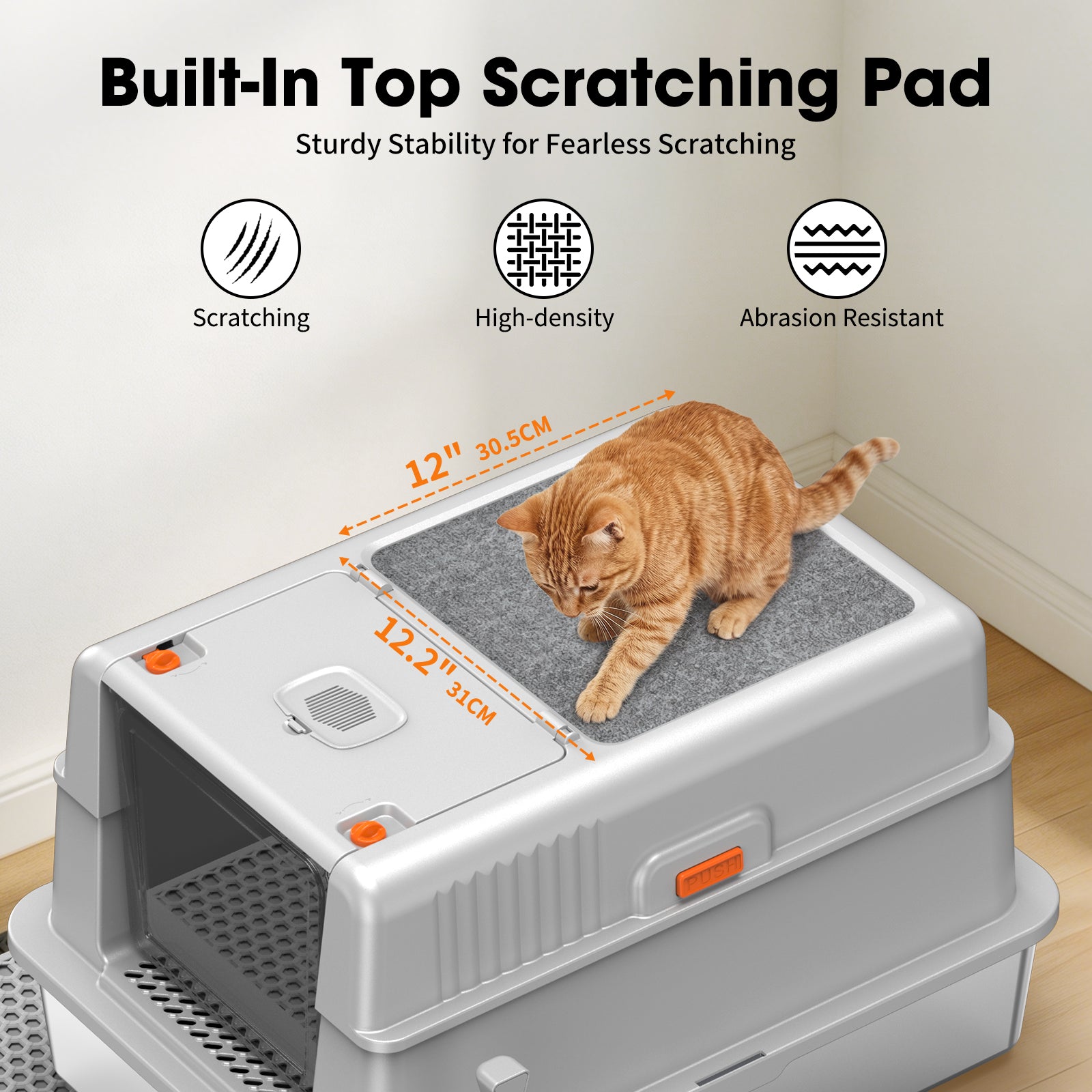Large High-sided Enclosed Stainless Steel Cat Litter BoxB1