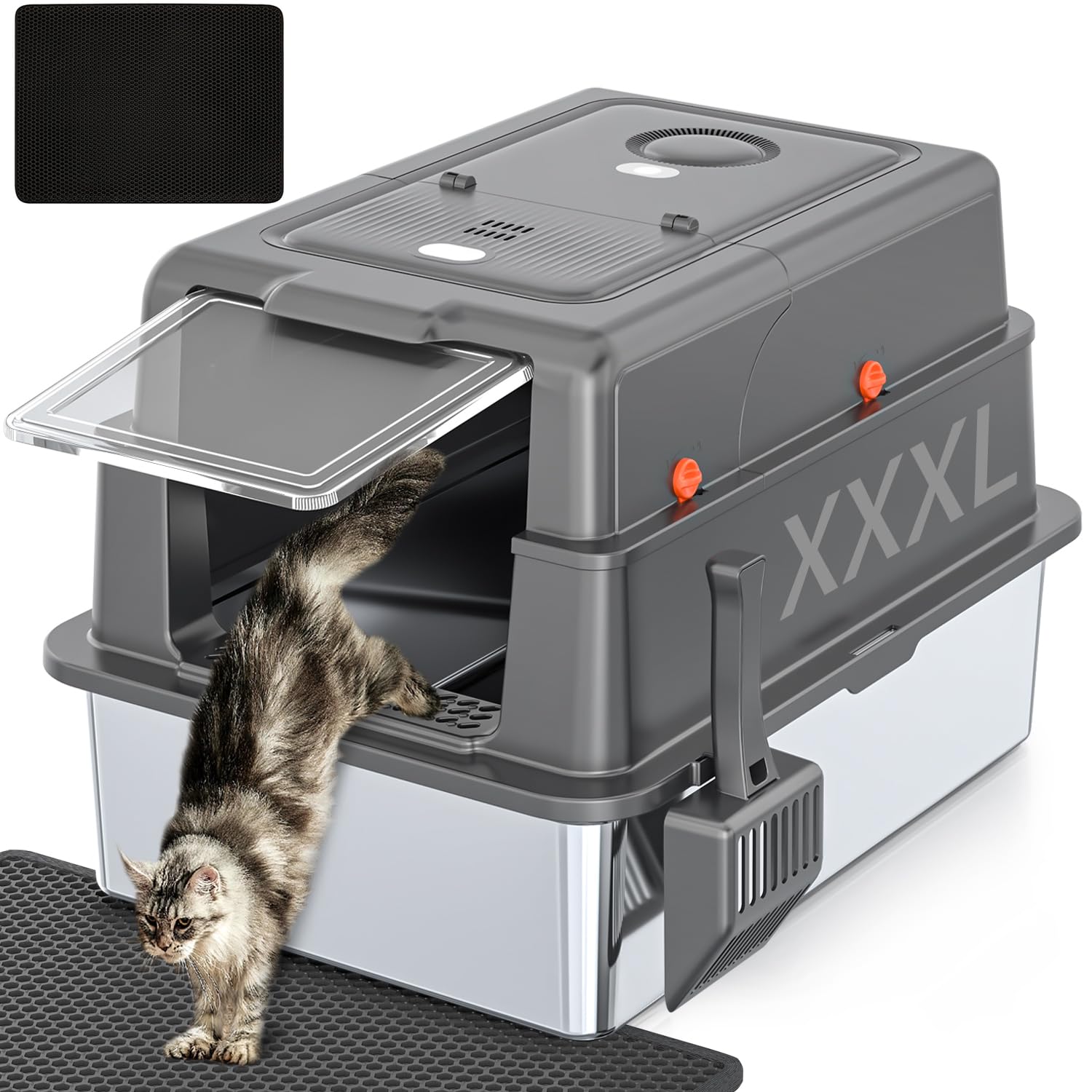 High Side Stainless Steel Cat Litter Box Q5