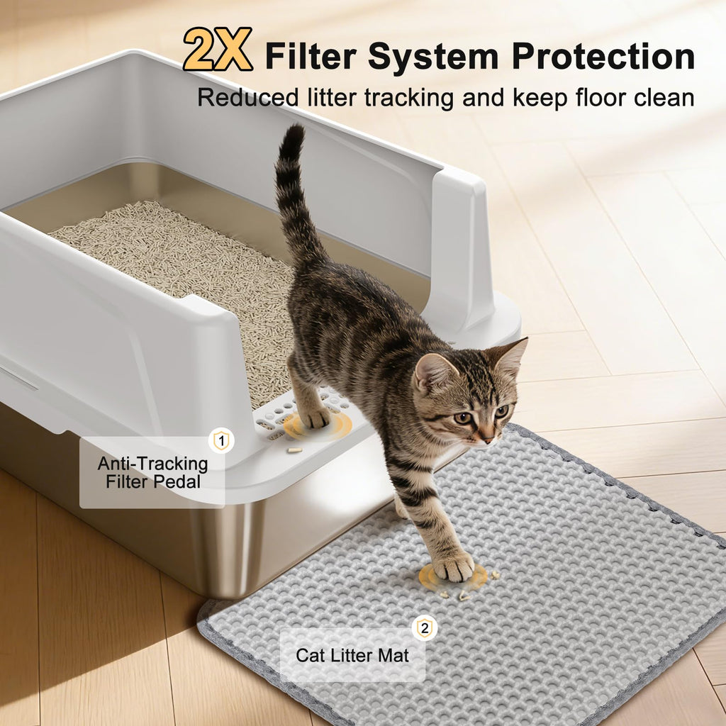 Large Open Stainless Steel Cat Litter Box A4