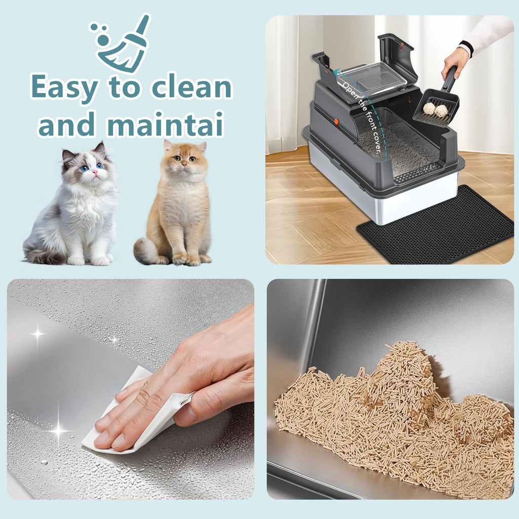 High Side Stainless Steel Cat Litter Box Q5