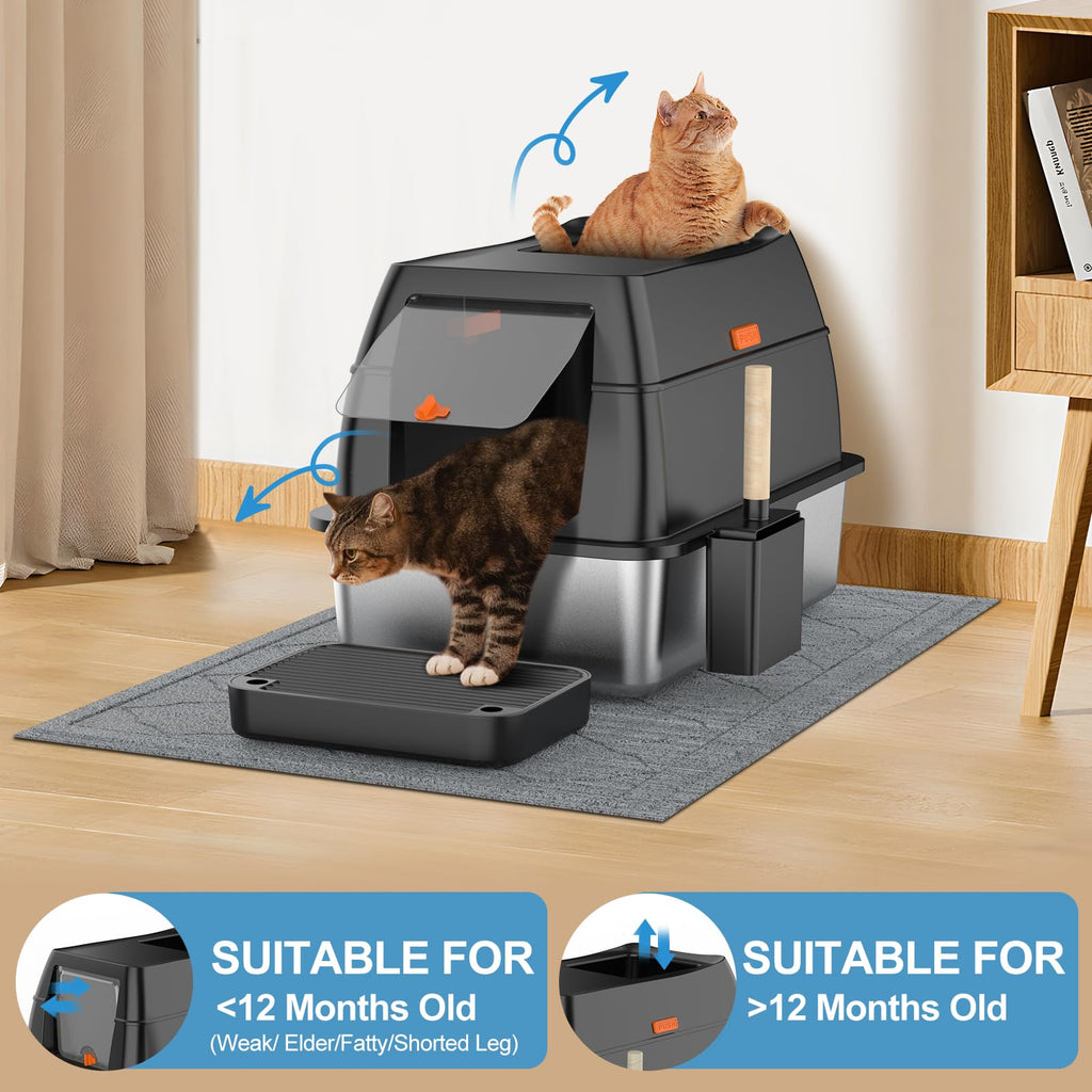 Top Entry Stainless Steel Cat Litter Box K