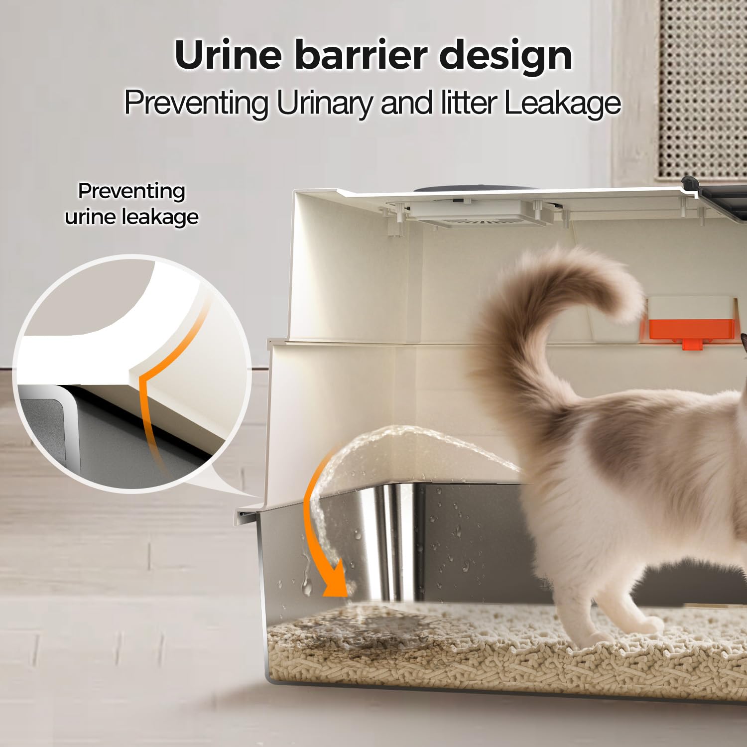 Large Fully Enclosed Stainless Steel Cat Litter Box A1