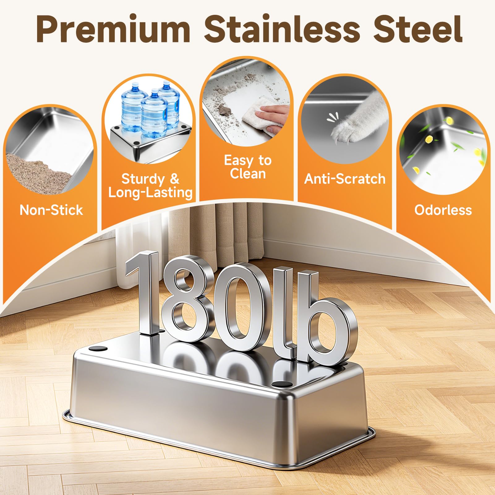Stainless Steel Litter Box  H4