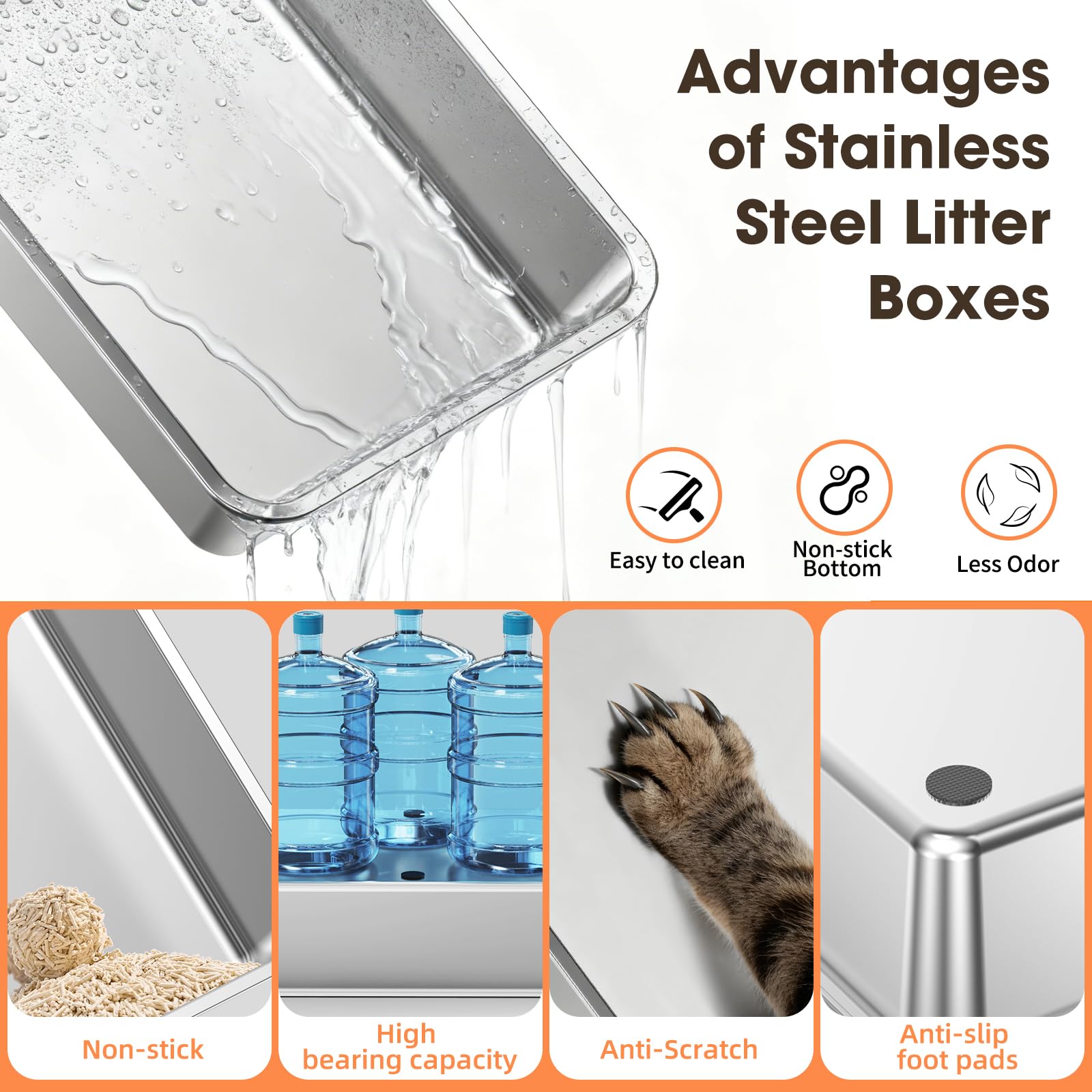 Large Fully Enclosed Stainless Steel Cat Litter BoxXK-G