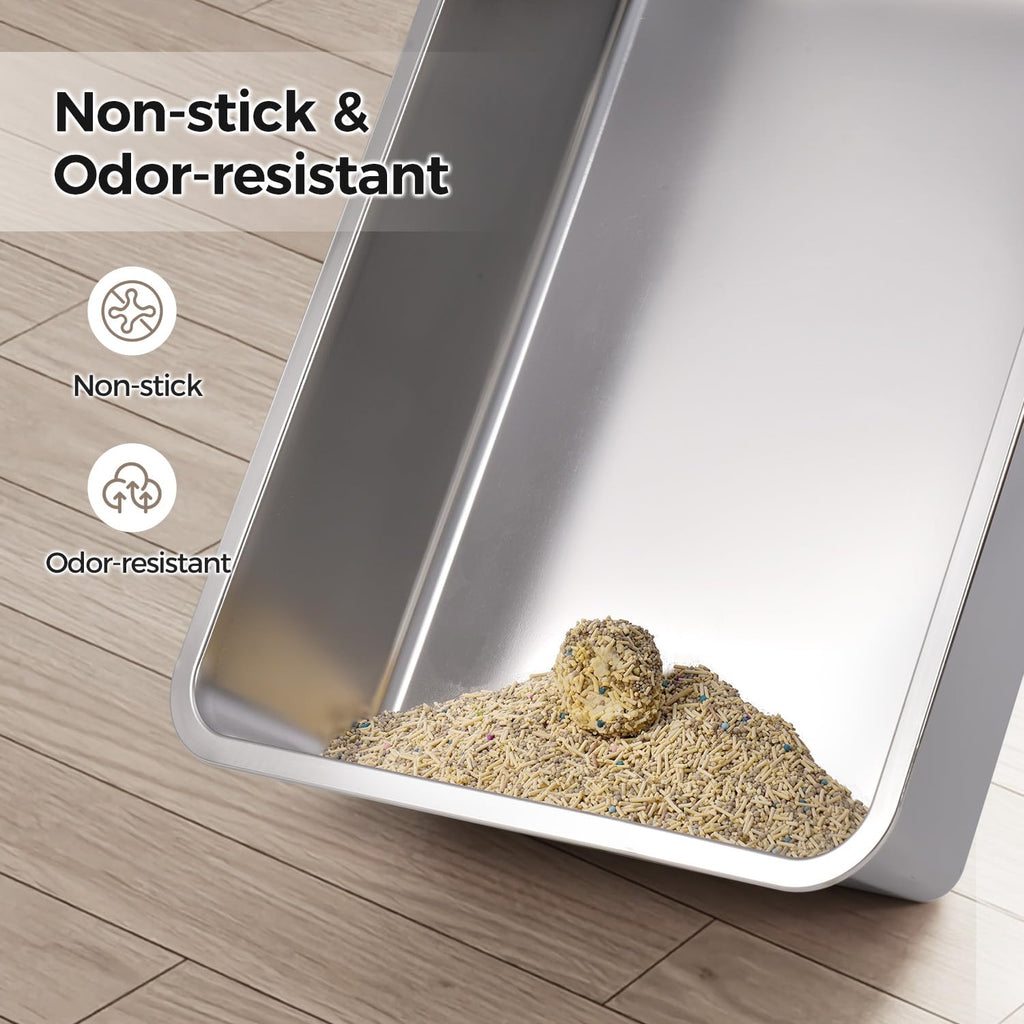 Large Fully Enclosed Stainless Steel Cat Litter Box A1
