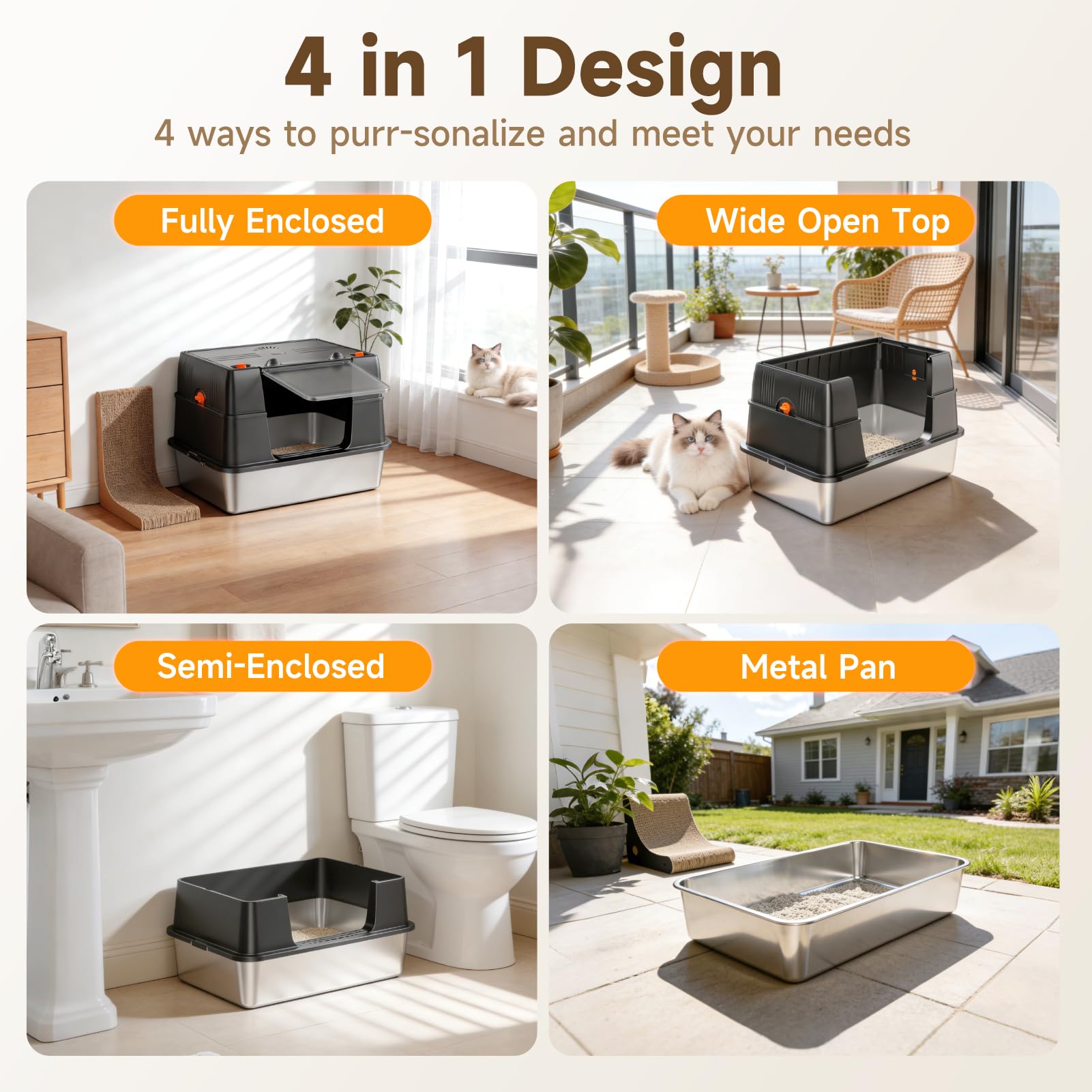 Stainless Steel Litter Box  H4