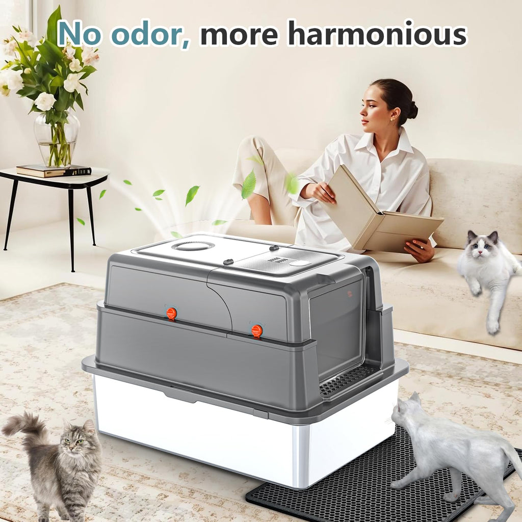 High Side Stainless Steel Cat Litter Box Q5