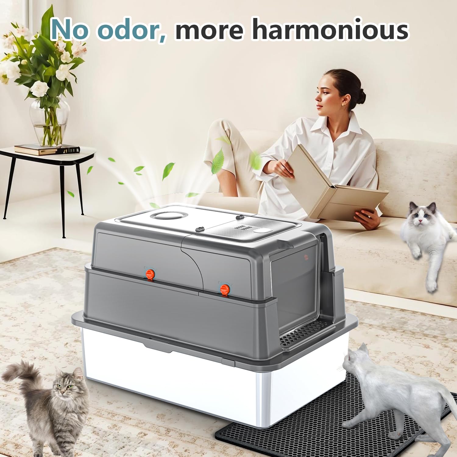 High Side Stainless Steel Cat Litter Box Q5