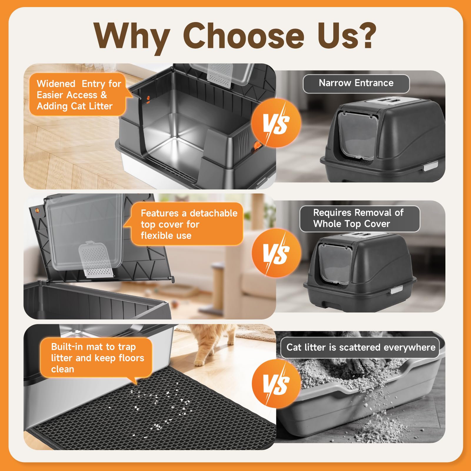 Stainless Steel Litter Box  H4