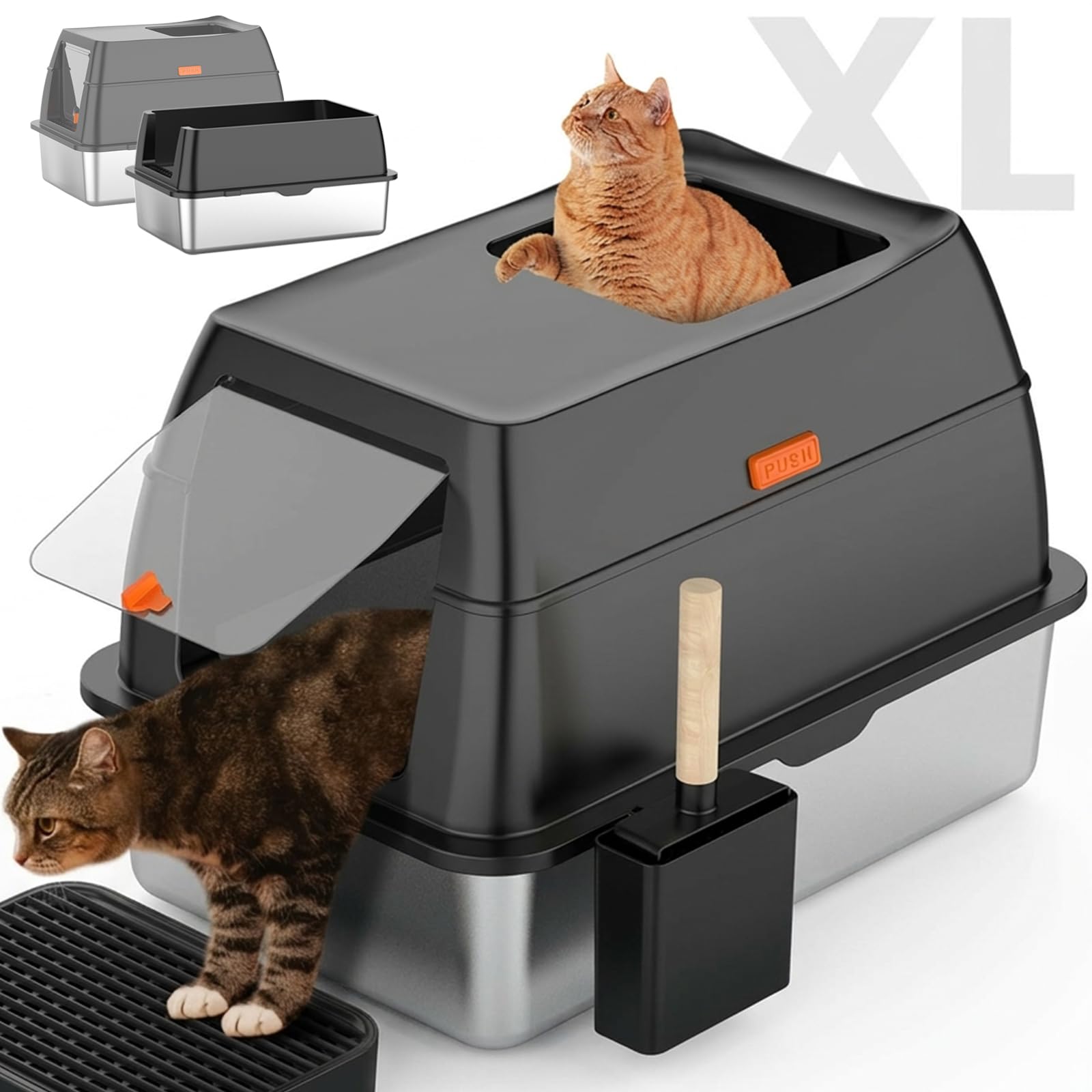 Top Entry Stainless Steel Cat Litter Box K
